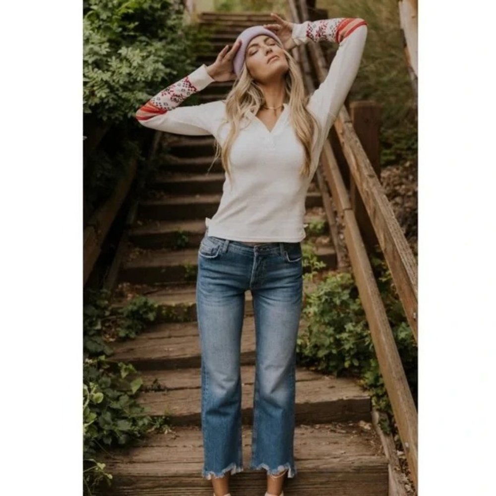 Free People NWT Mikah Layering Cuff Top Size XS in Cream Combo
